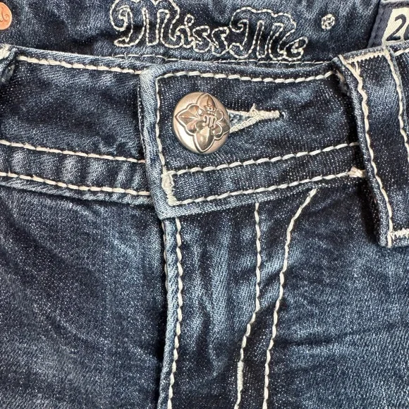 Miss Me Jeans Dark Blue Skinny with Fleur de Lis Embellishments - Picture 5 of 11
